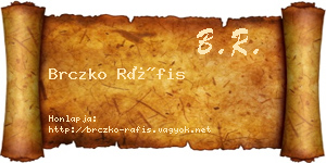 Brczko Ráfis névjegykártya